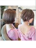 大人可愛い小顔ひし形クビレ丸み20代30代40代大人ショート(蘭)