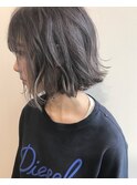 切りっぱなしボブ×透け感グレージュ★中村大輔
