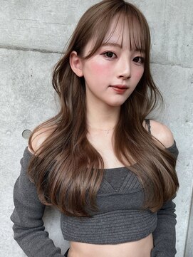 サイン 渋谷(SIGN) 韓国ヘアーハッシュカットレイヤーカットグレージュブリーチ無し