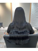 縮毛矯正.レイヤーカット.ブルーブラック.髪質改善. ヘアカラー
