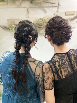 ヘアセットサロンエッジ(Edge) お友達と結婚式にお呼ばれヘアセット