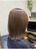 小顔切りっぱなしボブベージュカラー20代30代【カミケン清明店】