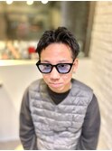 ツーブロックショートアップバング