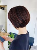 グラデーションボブ　ピンクブラウンカラー