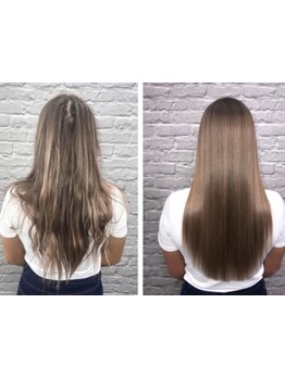 クセやうねりを解消☆地毛のような柔らかサラサラヘアーに！［髪質改善/白髪ぼかし/酸性ストレート］