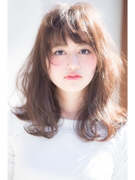 クシュ 本川越店(kusyu...) くびれヘア韓国風巻きアプリコットオレンジ夏ハイライトカラー