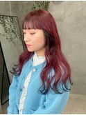 ケアブリーチダブルカラーピンクカラー裾カラーもみあげカラー