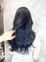 デミヘアー(Demi hair)&nbsp;フェイクブラック×インナーカラー×ネイビーブルー