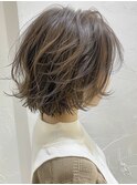 ゆるふわウェーブのショートボブ