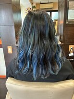 アド ヘア プレイス(adon hair place)&nbsp;umbrella color Blue