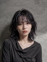 吉 船橋(kici) 船橋/暗髪ミディアムウルフ/ゆるウェーブ/軽め前髪