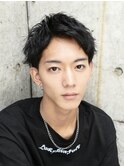 束感ショートレイヤー アップバング ツーブロック ビジネス