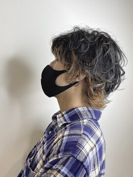 シンシェアサロン 原宿店(Qin shaire salon) 無造作ニュアンススパイラルパーマ×マッシュウルフ【Atsuya】