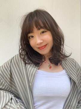 ゼンコー キチジョウジ シェール(ZENKO KICHIJOJI chere) レイヤーミディアム/ひし形シルエット/アッシュブラウン/吉祥寺