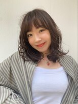 ゼンコー キチジョウジ シェール(ZENKO KICHIJOJI chere) レイヤーミディアム/ひし形シルエット/アッシュブラウン/吉祥寺