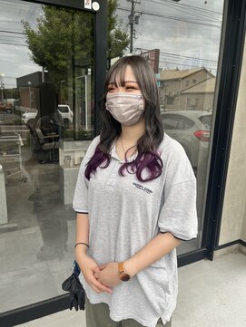 ムード カナザワ(mood kanazawa) テールカラー　グレーアッシュ×パープル