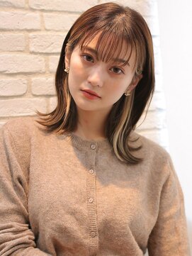 アグ ヘアー レイル 新津店(Agu hair rail) 《Agu hair》イヤリングカラーがポイント◎外ハネボブ