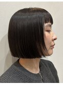 えり足ギリギリのボブにラベンダーアッシュ