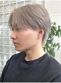 オリーブグレージュメンズアッシュグレージュカラーシルバーヘア
