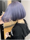 ラベンダーカラーシアーパープルカラーブリーチダブルカラー横浜