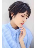 ナチュラルショートくびれヘアアプリコットオレンジ20代30代40代