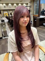 ヴァンカウンシル Kuwana(VAN COUNCIL)&nbsp;ロングレイヤーカット×ブリーチカラー/ピンクパープル