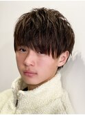 ツイストスパイラル/スパイラルパーマ/メンズ/マッシュ/眉毛