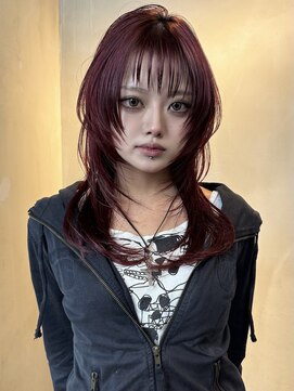 原宿/ウルフカット レイヤー デザインカラー ルーツカラー   