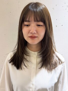 ビーチ(BEACH) ブリーチなしオリーブベージュロングレイヤー