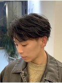 フェザーパーマ/ニュアンス/センターパート/仙台/メンズパーマ