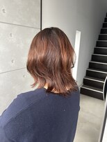 ジョワイユヘアーデザイン(Joyeux) joyeuxオレンジカラー/くくれるウルフカット【盛本彩乃】