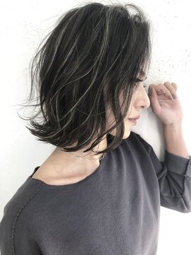 ルモア(RUMOR) Rumor×3Dハイライトカラー ホワイトアッシュ抜け感レイヤーロブ