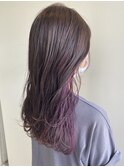 ピンクベージュインナーカラー