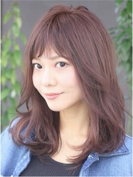 リコ バイ マリス(Liko by maris) シースルーバングと斜め前髪の2WAYスタイルに大人ピンクブラウン