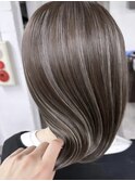 ハイライトダブルカラーレイヤーカット韓国ヘア