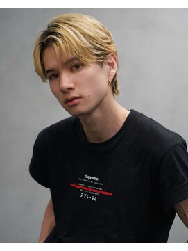 サイン 渋谷(SIGN) メンズセンターパートミディアムカルマパーマボブマッシュウルフ