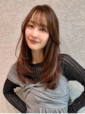 中川智帆/チェリーブラウン/ホワイトグレージュ/ミニウルフ/前髪
