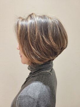 松本平太郎美容室 国立店 30代40代50代60代×前下がりグラデーションボブ×ハイライト