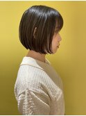 ◆【透明感】まろやかベージュ×ぷつっとミニボブ
