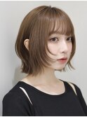 シースルーバング×外ハネハッシュボブ