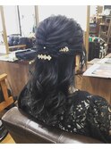 【パーティーヘアセット】編み込みハーフアップアレンジ