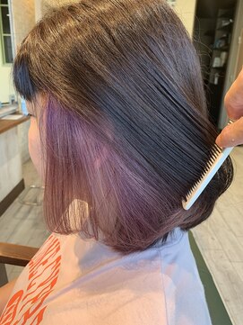 レーヴ ヘアー シエル(Reve hair ciel) インナーカラーパープル♪20代/30代/40代