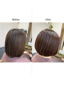 カミケン 清明店(kamiken.) ピンクブラウン美艶まとまるショートボブ【カミケン清明店】