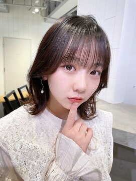 アルバム 池袋(ALBUM) サイドバング_斜めバンググレージュカラー_39476