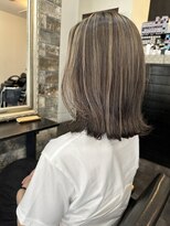 ライフ 忍ケ丘店(Lyfe)&nbsp;バングカラーハイライト_マチルダボブピンクベージュ_375