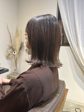 ワ ヘアー(wa-hair) 外ハネレイヤーボブ ボブパーマ 丸亀髪質改善 グレーベージュ