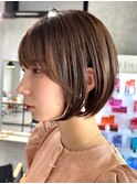 30代40代大人女性/前髪ありショートボブ/ショートヘア/髪質改善