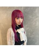 ハイトーン10代20代ツートンカラーピンクパープル