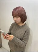 ハイトーンボブ*ブリーチ*ダブルカラー*ペールピンクカラー
