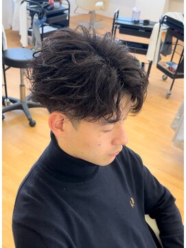 ビカム 名駅(become) フェザーパーマメンズマッシュ